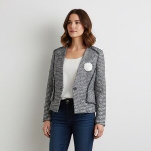 Banana Republic Black and White Tweed Blazer